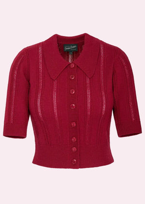 The Non Contrast Cardigan - Rød bluse Emmy Design 