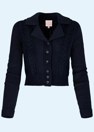 The Summernight Knit Jacket i 'Midnight' navy cardigan Emmy Design 