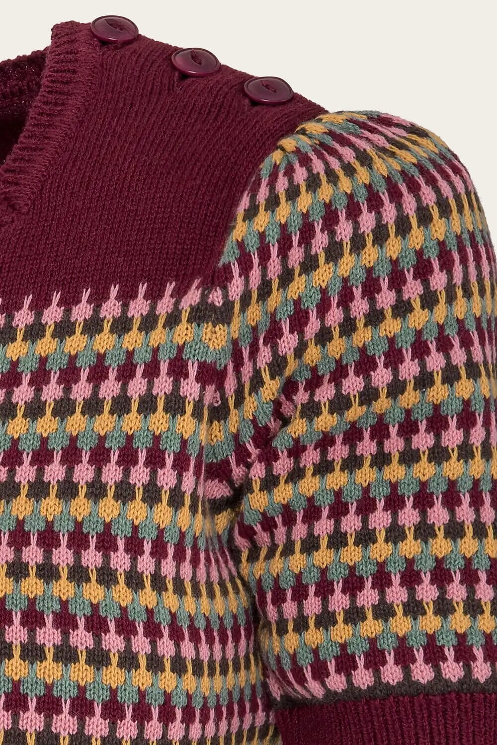 The Technicolor Top - Vinrød bluse Emmy Design 