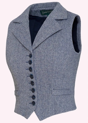 The Watchmaker’s Waistcoat - Midnight & ivory wool tweed vest Emmy Design 