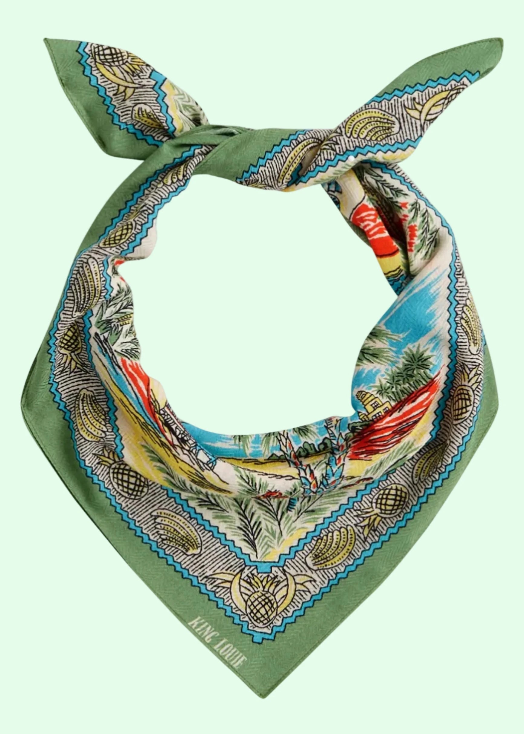 Tørklæde - 'Lucia' i palmeprint tørklæder King Louie 