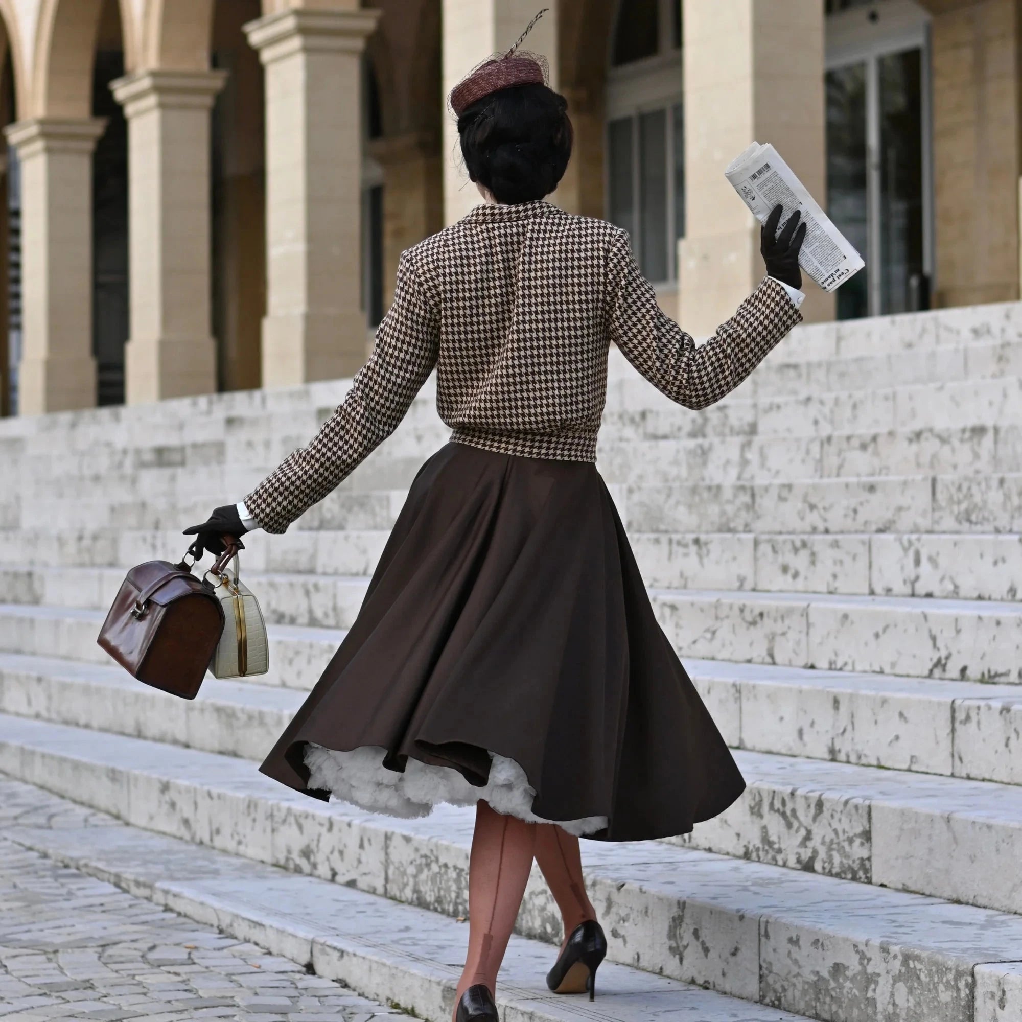 Utility jakke - brun pepitetern frakke Seamstress Of Bloomsbury 