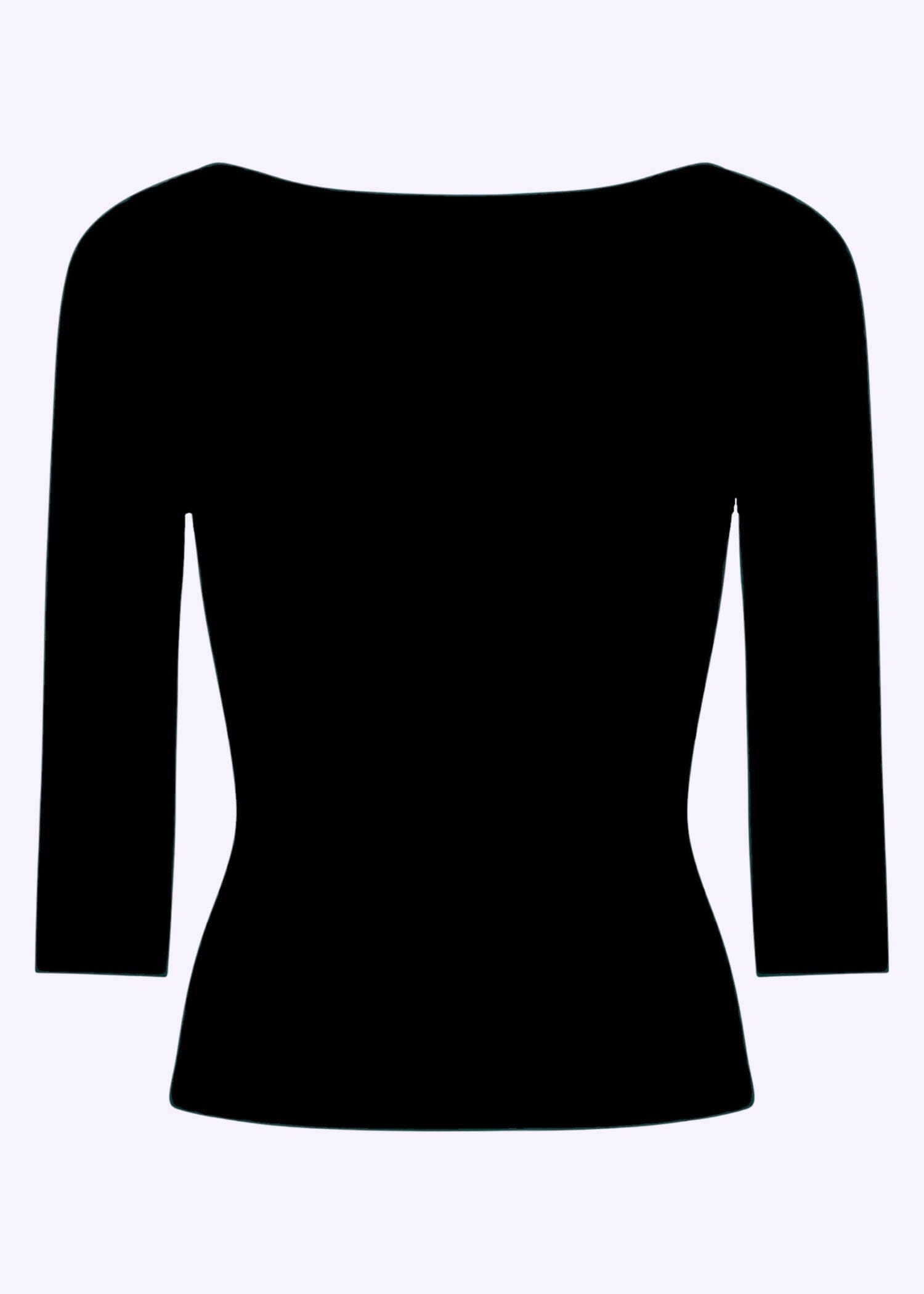 Vendbar Boatneck top i sort - deluxe tøj Daisy Dapper 