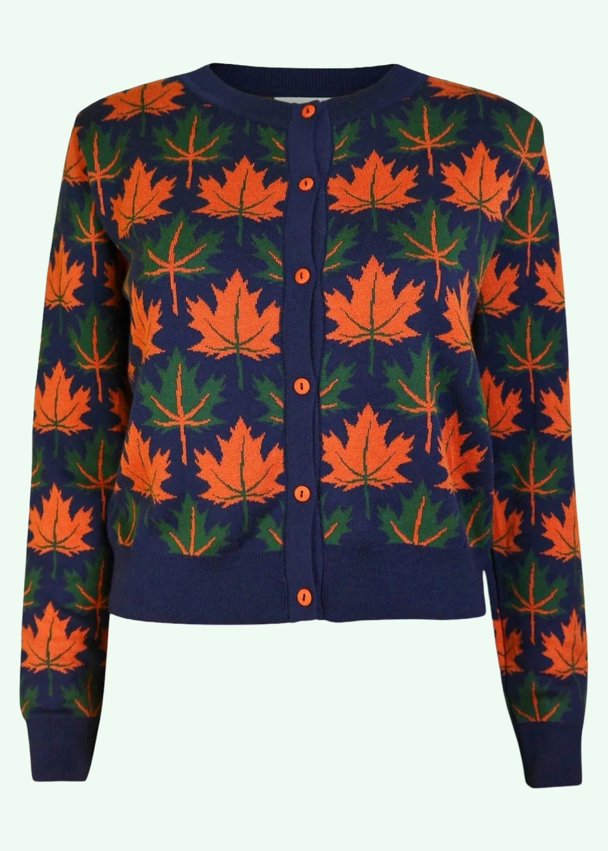 Vera Cardigan, Navy Autumn Leaves cardigan Palava 