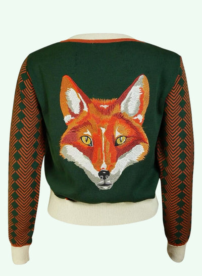 Vera jacquard strik cardigan i grøn 'Fox' cardigan palava 