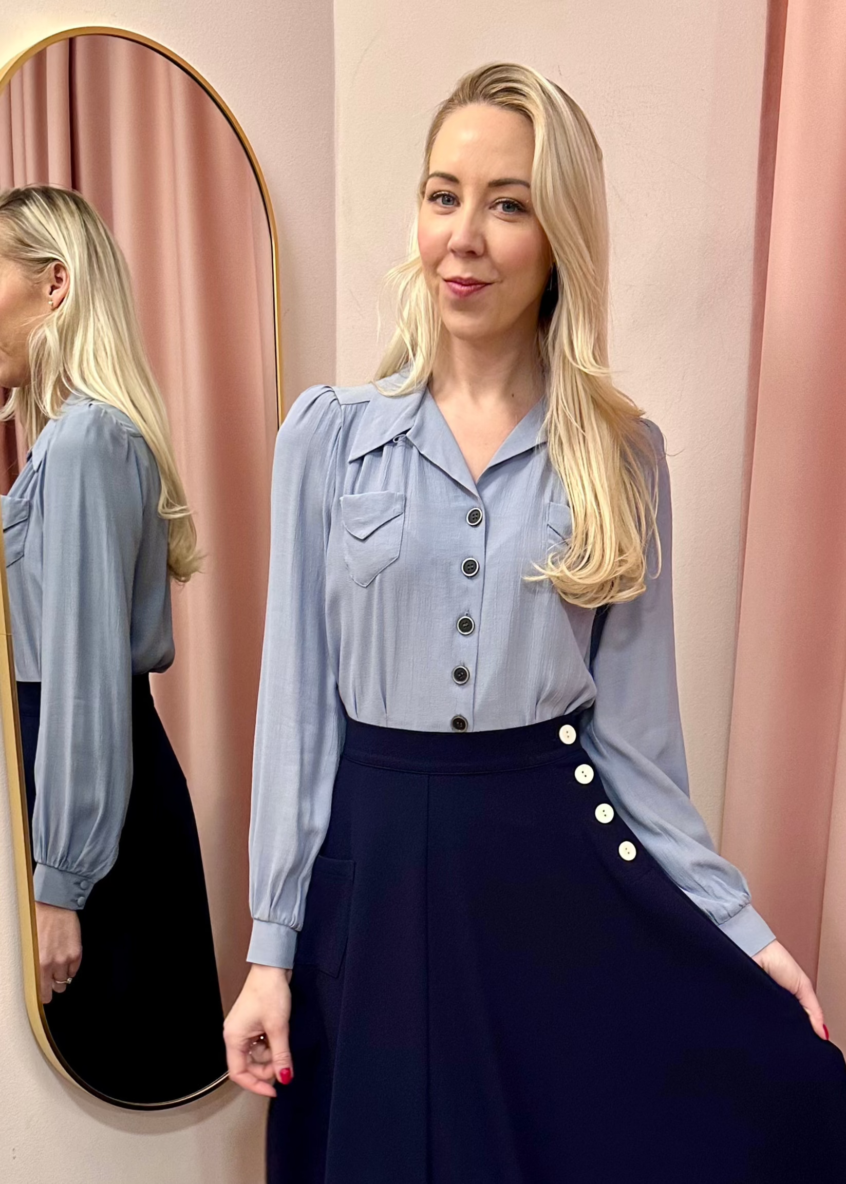 Whirlaway swing nederdel i navy swing nederdel House of Foxy 