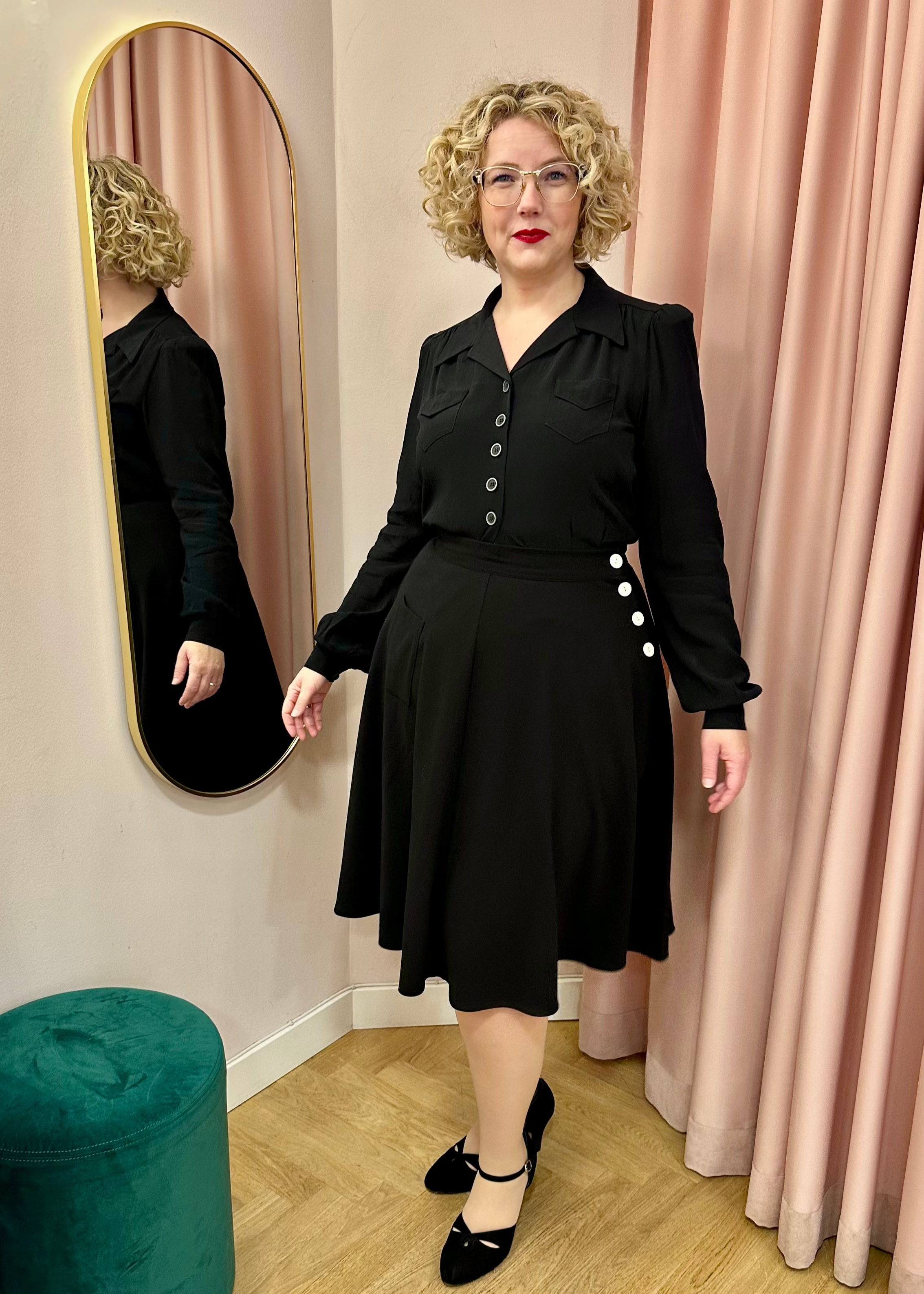 Whirlaway swing nederdel i sort swing nederdel House of Foxy 