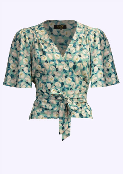 Wrap Blouse - 1930'er stils bindebluse Magnolia tøj House Of Foxy 