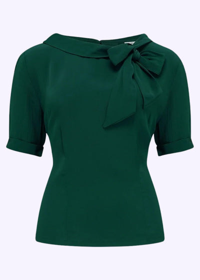Bloomsbury: Cindy skjorte med korte ærmer i grøn Seamstress Of Bloomsbury 