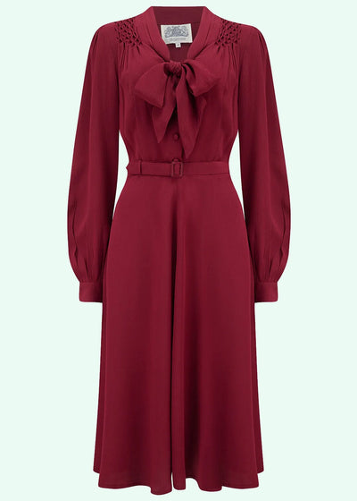 Bloomsbury: Eva kjole i 40'er stil i bordeaux tøj Seamstress Of Bloomsbury 