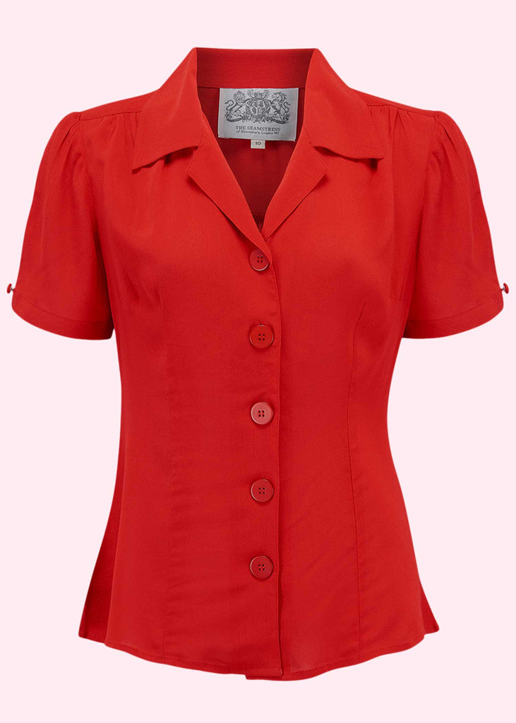 Bloomsbury: Grace kortærmet skjorte i rød