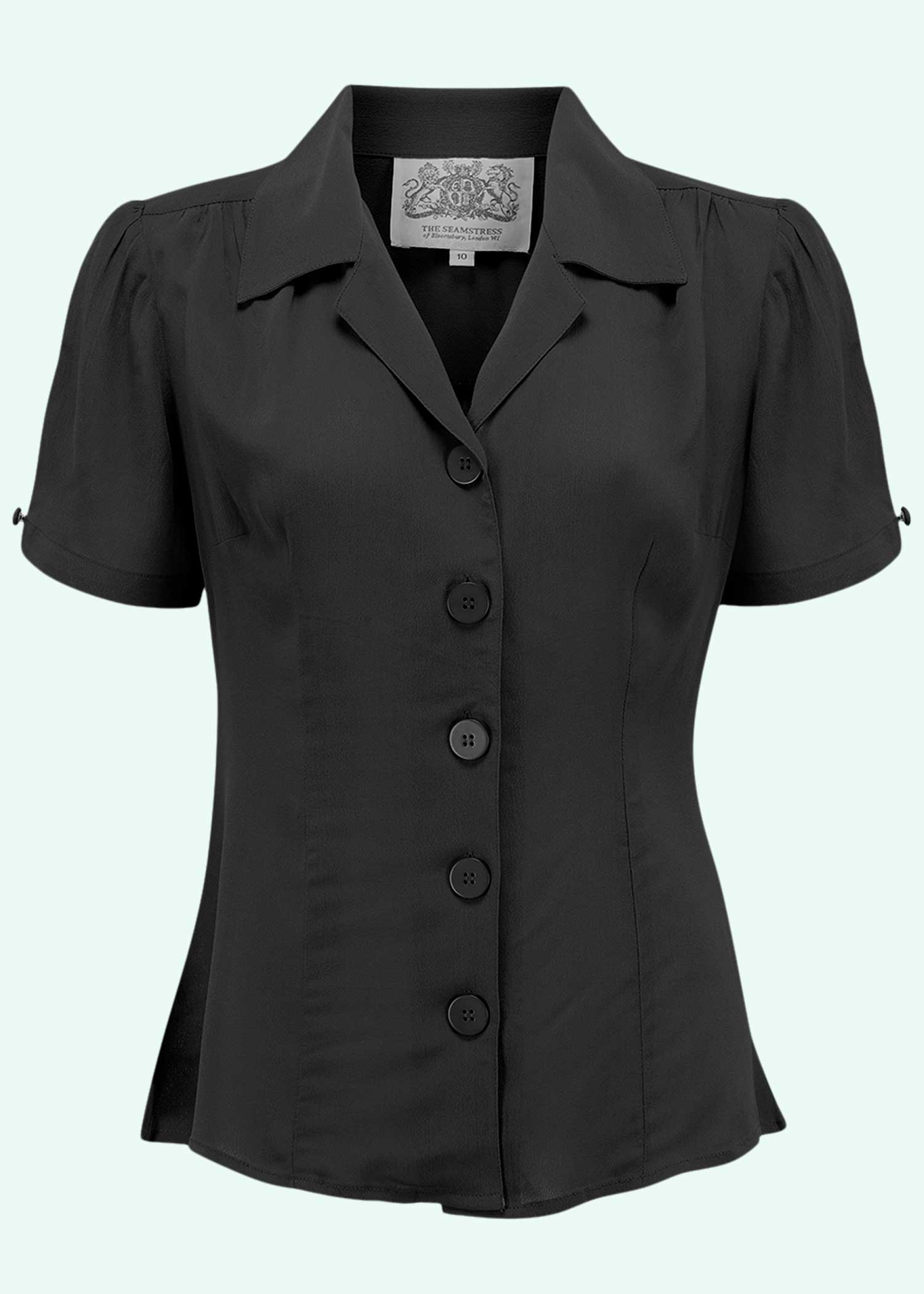 Bloomsbury: Grace kortærmet skjorte i sort Seamstress Of Bloomsbury 
