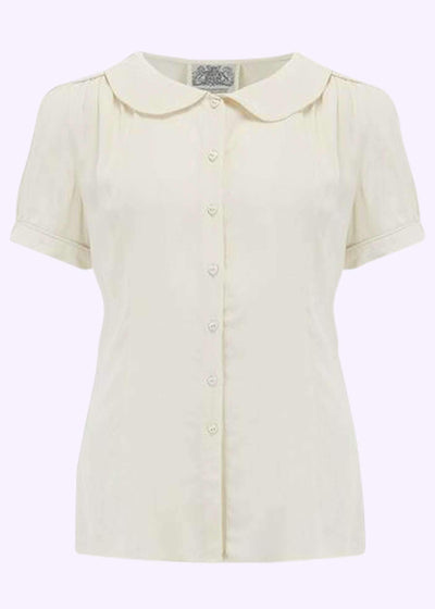 Bloomsbury: Jive skjorte med rund krave i creme hvid toej Mondo Kaos 