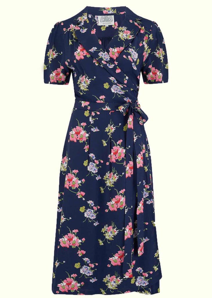 Bloomsbury: Slåom kjole i blå med Mayflower print (ONLINE EXCLUSIVE)