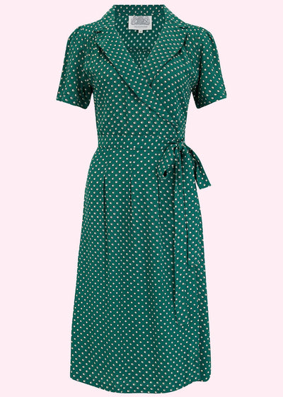 Bloomsbury: Slåom kjole i grøn 'ditsy' prikker toej Seamstress Of Bloomsbury 