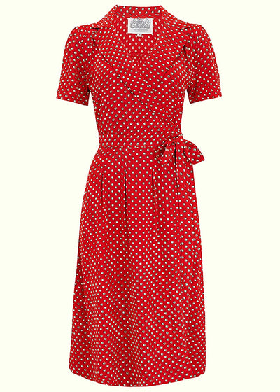 Bloomsbury: Slåom kjole i rød 'ditsy' prikker toej Seamstress Of Bloomsbury 