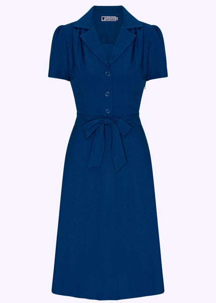 suge Læne Hovedsagelig Skjortekjole i blå | Vintage stils kjoler
