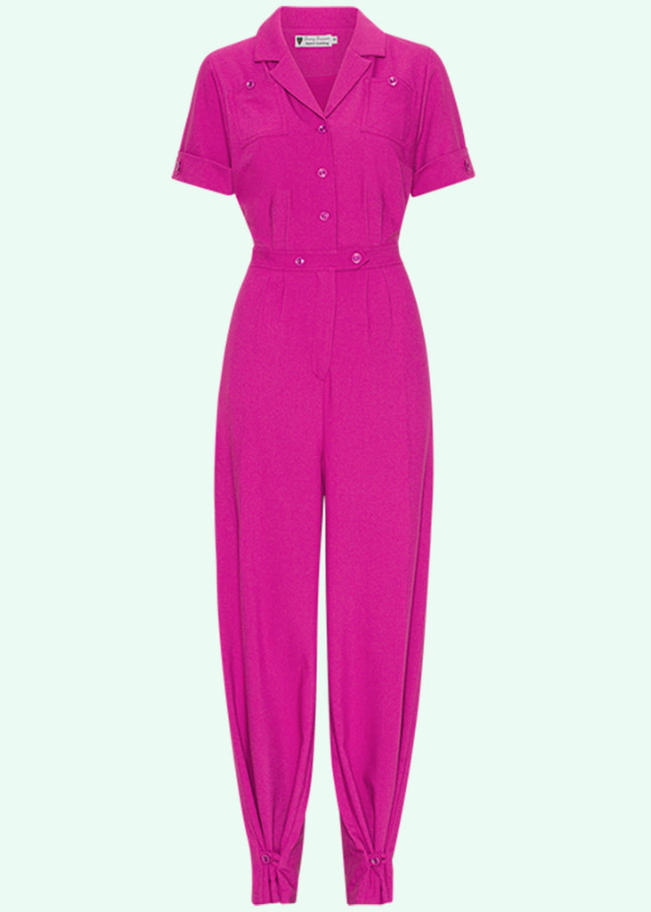 Daisy Dapper: Maxine pantsuit with short sleeves in pink