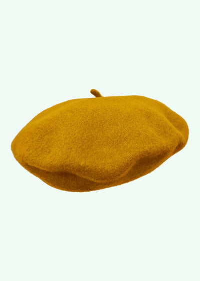 Diefenthal 1905: Klassisk baret i uld i mustard Accessories Diefenthal 