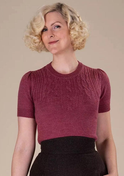 Emmy Design: The Sweater Girl’s Staple Sweater, Rasberry Emmy Design 