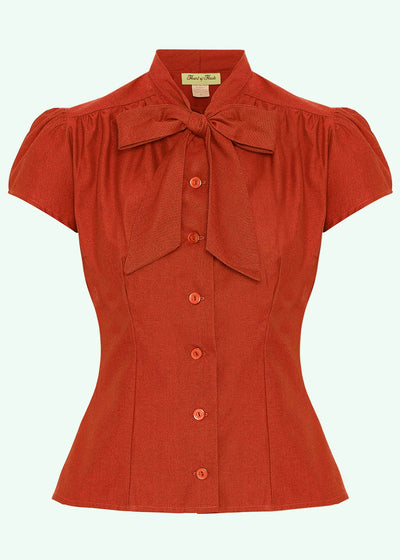 Heart of Haute: Estelle skjorte med bindesløjfe i pariser rød toej Mondo Kaos 