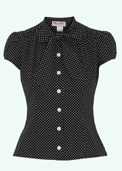 Heart of Haute: Estelle skjorte med bindesløjfe med prikker toej Mondo Kaos 