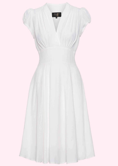 House of Foxy Klassisk vintage A-line brude kjole i hvid 