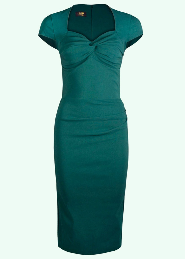House of Foxy: Foxy Lady Green 50s Style Pencil Dress (ONLINE EXCLUSIVE)