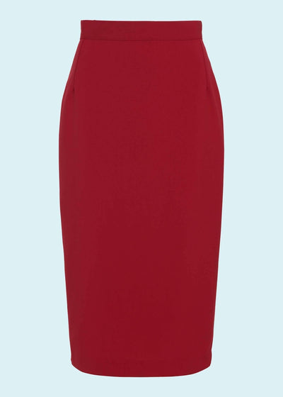 House Of Foxy: Klassisk Pencil Skirt i rød toej mondokaos 