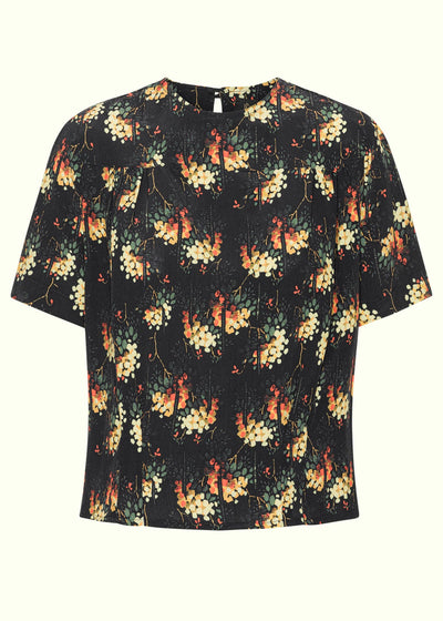 House of Foxy: Meet Again top i sort med haze blomster print House Of Foxy 