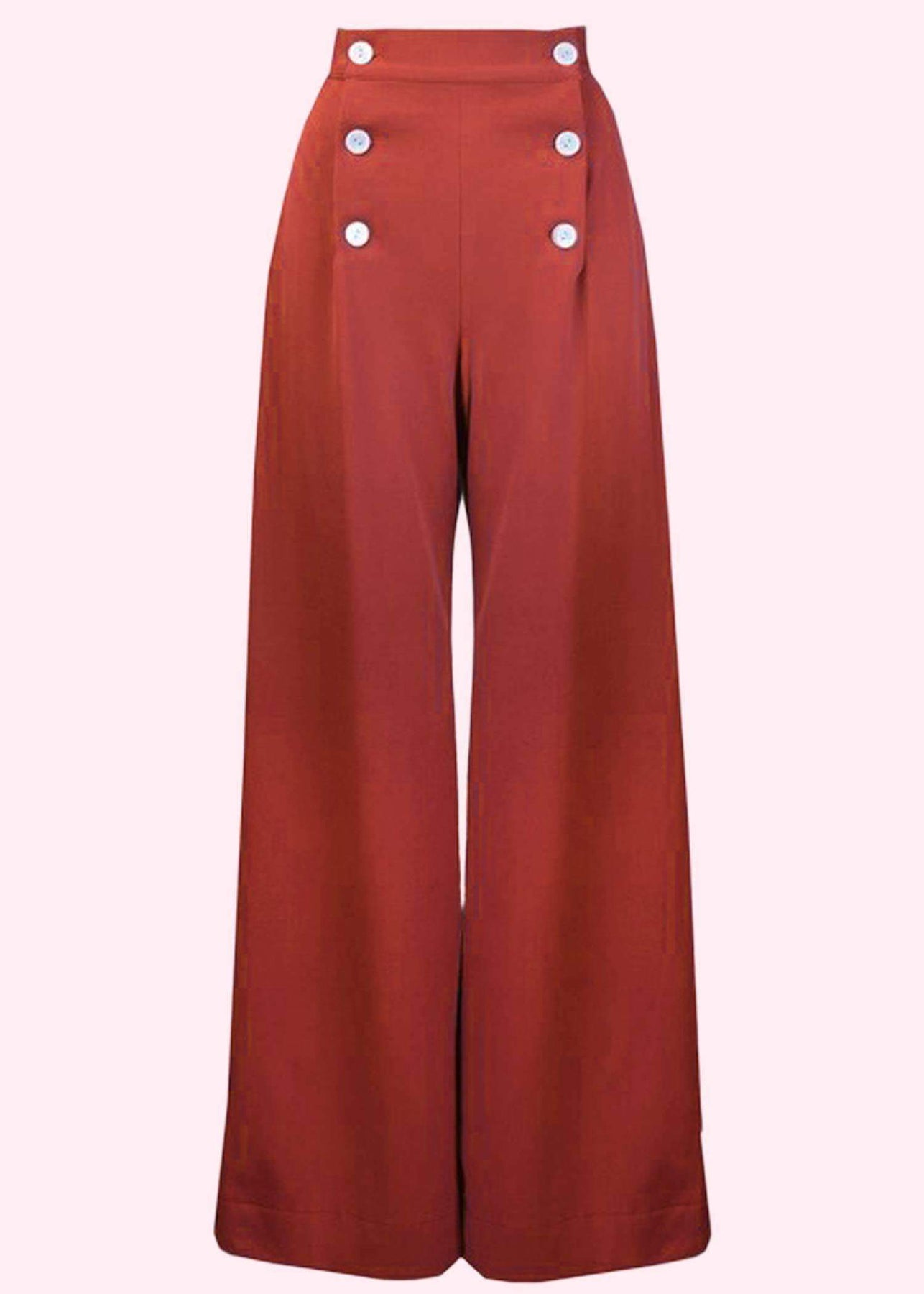 1940'er Vintage stil Sailor bukser i rød