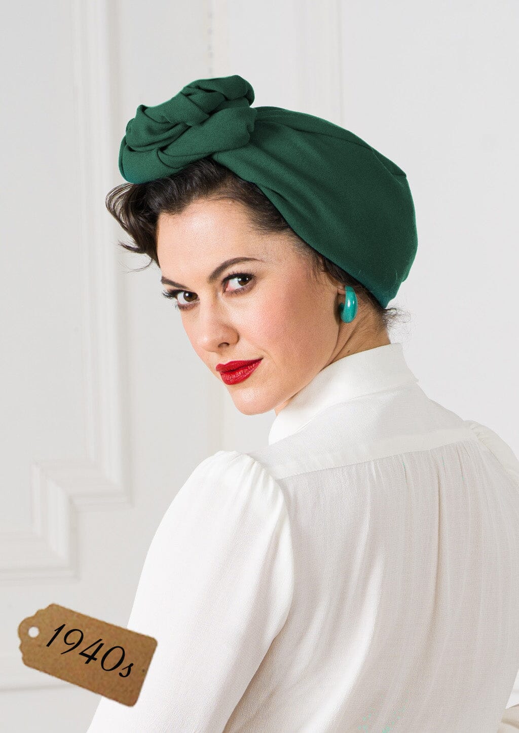House of Foxy: Turban - grøn i 1940er stil Accessories House Of Foxy 