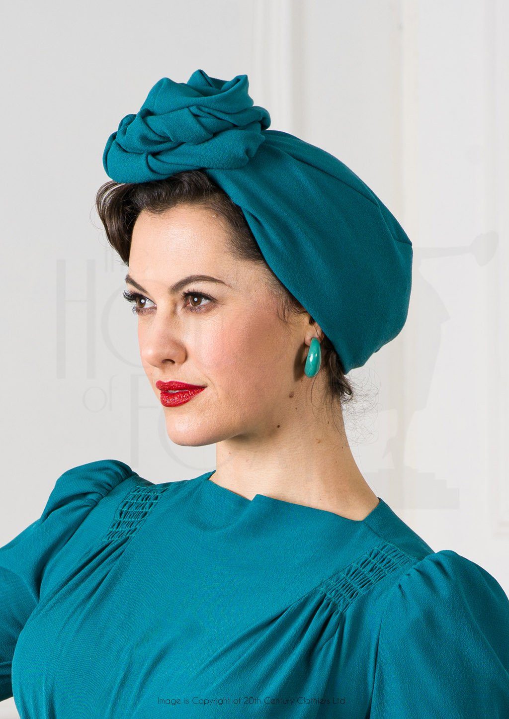 House of Foxy: Turban rød i 1940er stil Accessories Mondo Kaos 