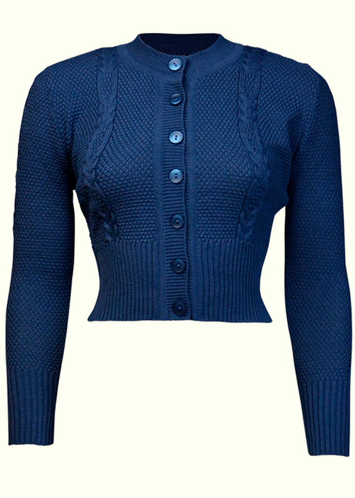 House of Foxy: Vintage style cardigan in royal blue with twists