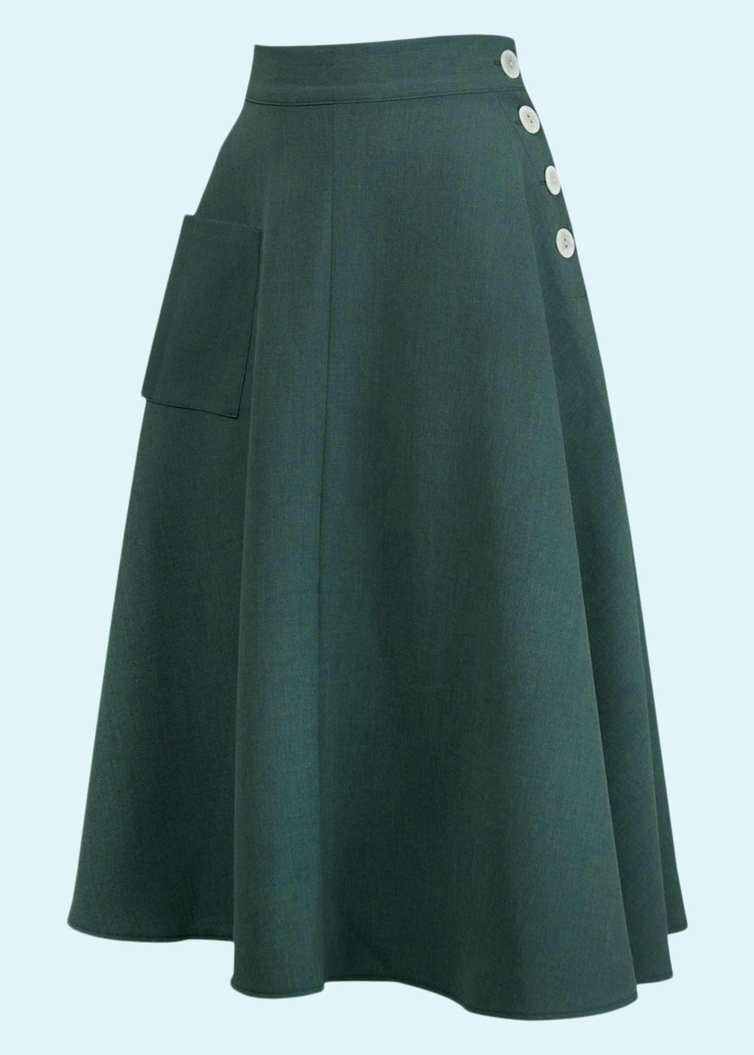 House Of Foxy: Whirlaway swing nederdel i grøn toej mondokaos 