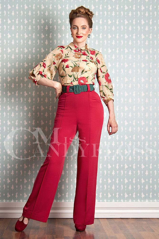 vest værktøj Børnepalads Røde højtaljede bukser i 50s look fra Miss Candyfloss