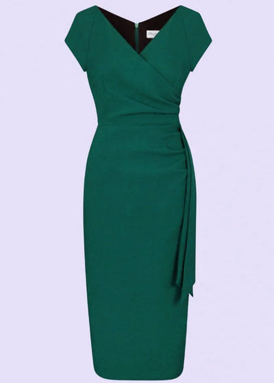 Pretty Dress Company: 1950'er Hourglass pencil kjole i grøn toej Pretty Dress Company 