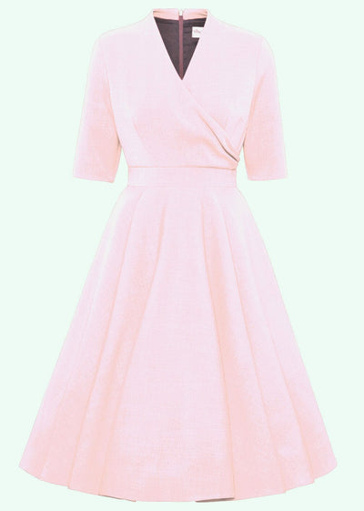 Pretty Dress Company: Leyla swing kjole med faux wrap i lyserød tøj Pretty Dress Company 