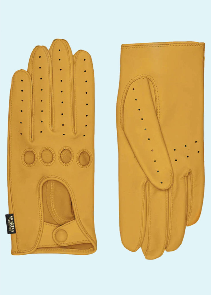 Rhanders Handsker: Motorhandsker i gult skind