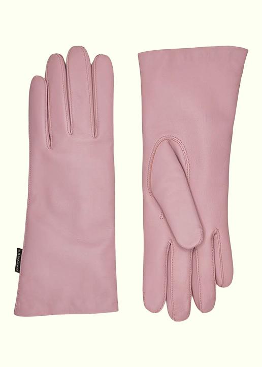 Rhanders Gloves: Leather gloves in blush with wool lining