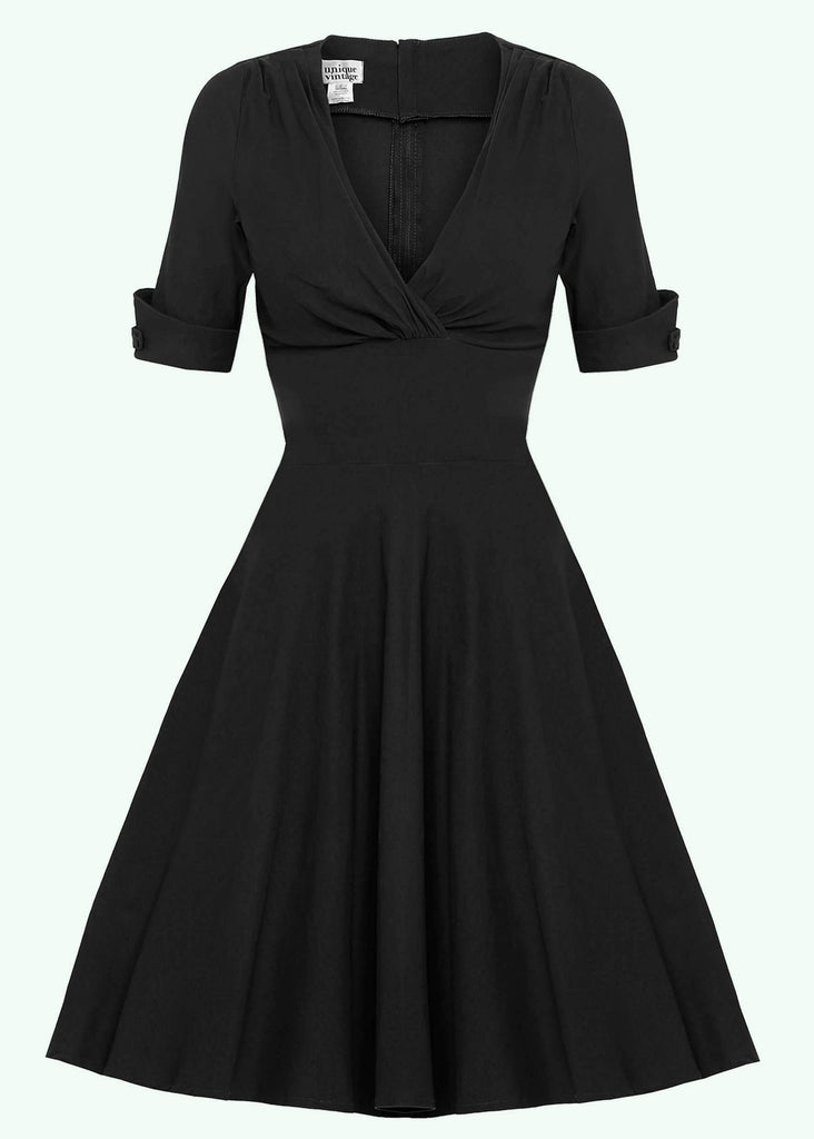 Unique Vintage: 1950s swing dress in black toe mondokaos