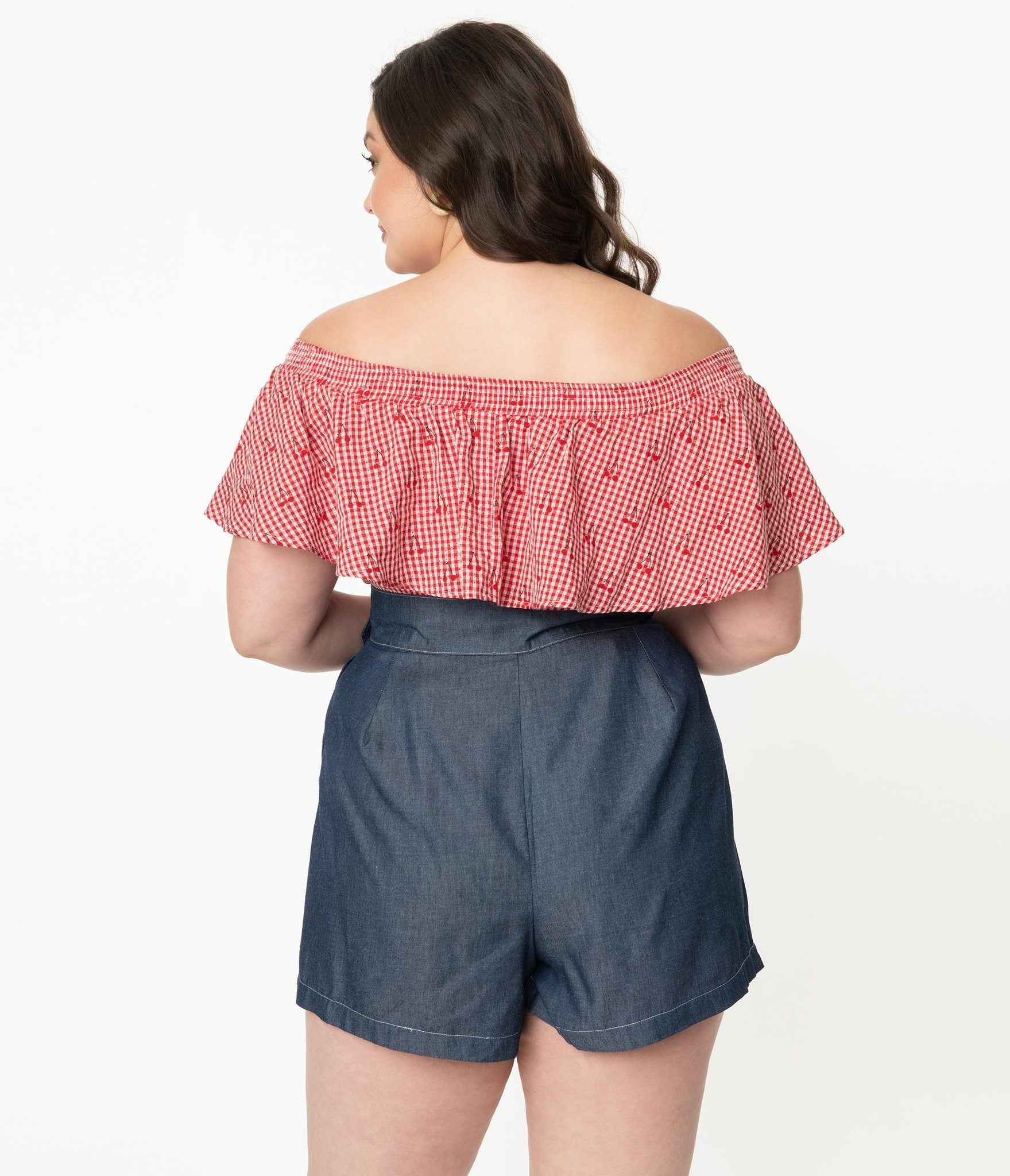 Unique Vintage: Joyce vintage stils shorts i mørk denim fra Unique Vintage Unique Vintage 